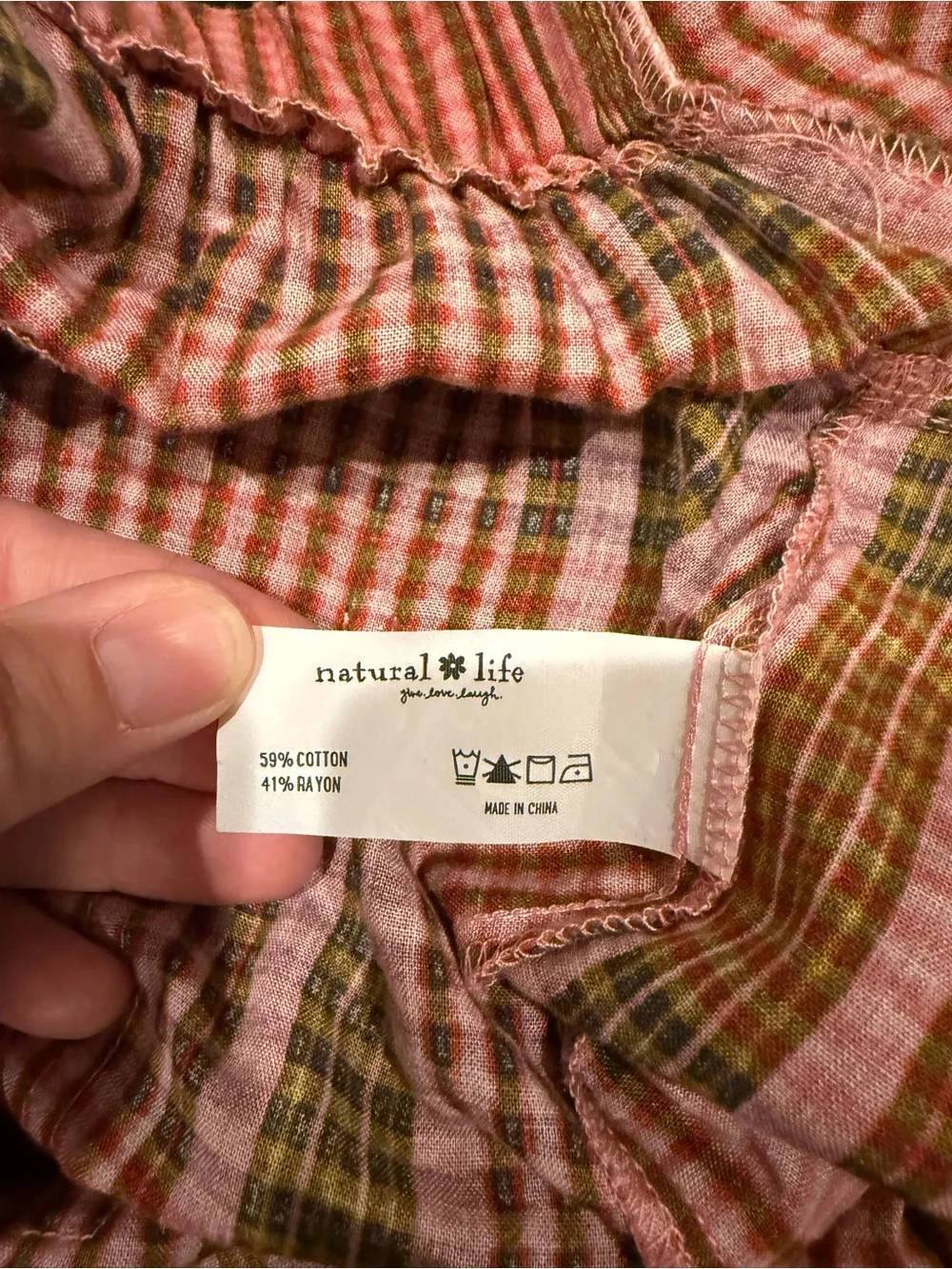 NATURAL LIFE Plaid Overalls - Picture 6 of 6